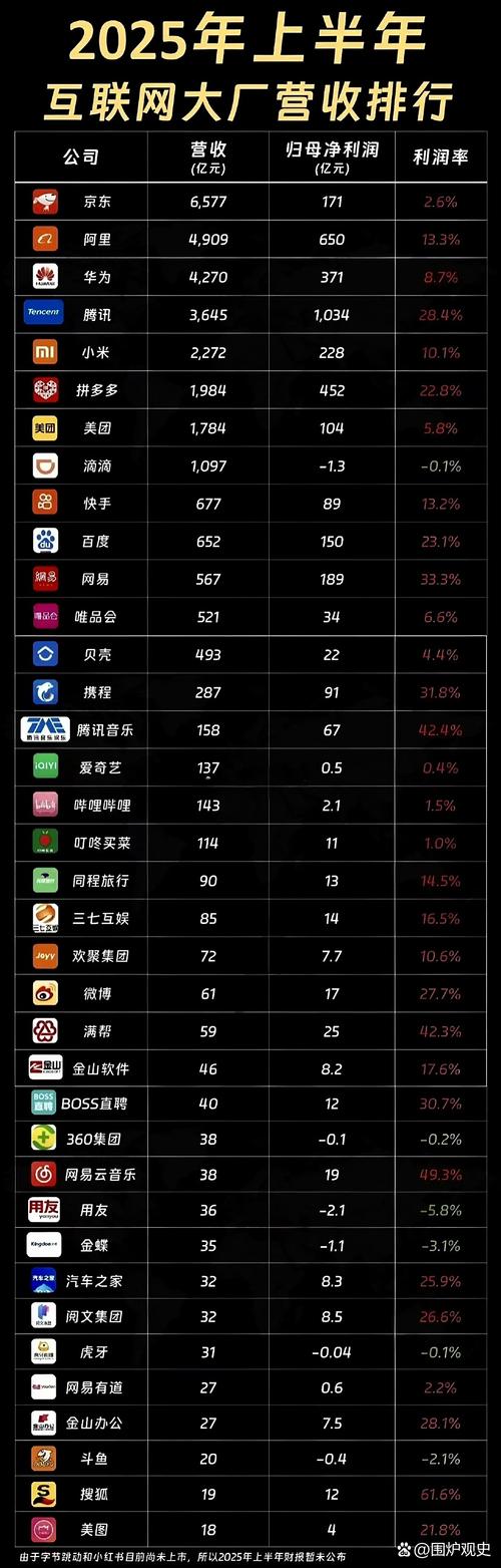 互联网 营收 2025